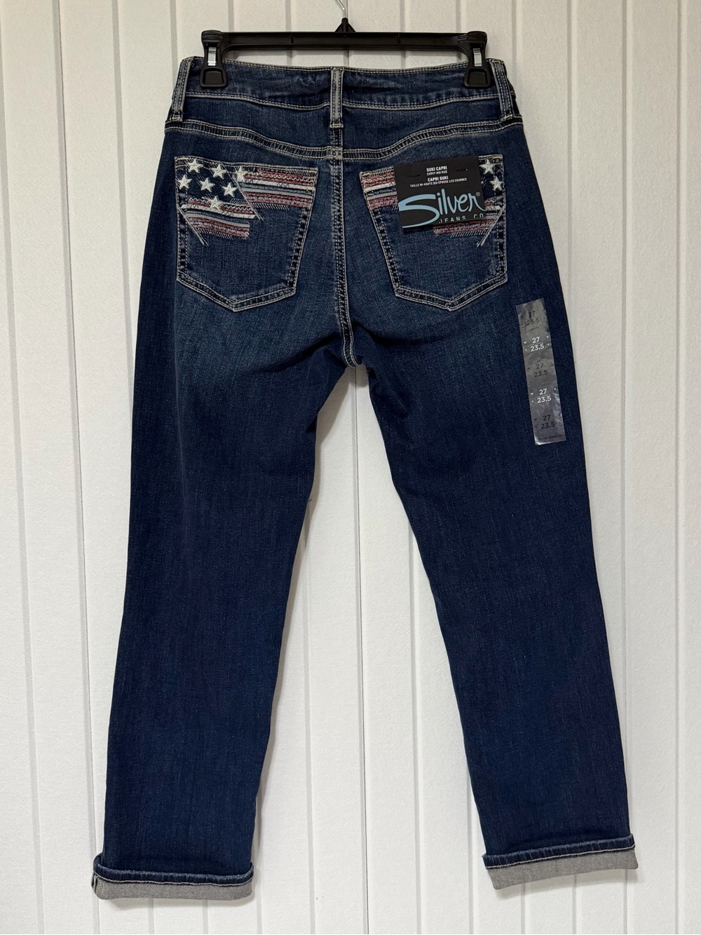 Silver Jeans Suki Capri Americana Flag Pocket Size 27 - 🇺🇸NWT🇺🇸